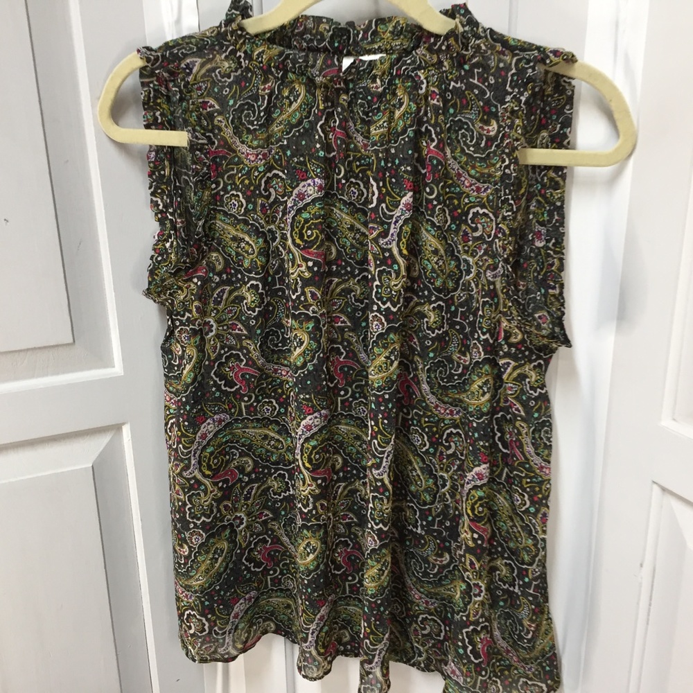 GAP Black & Green Paisley Top - Picture 11 of 16